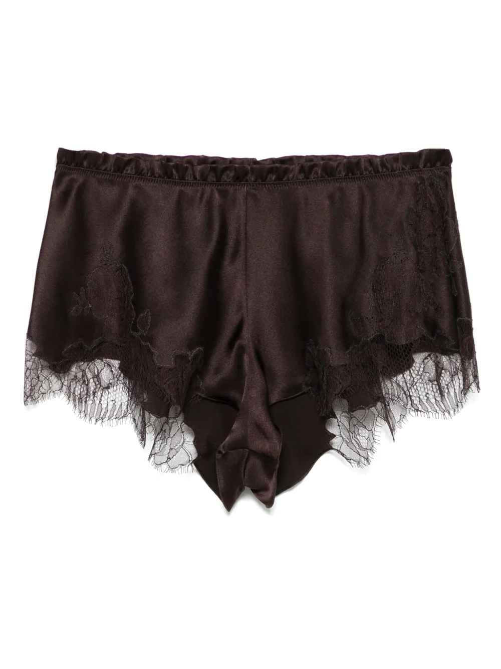 Carine Gilson Silk Pyjama Shorts In Brown