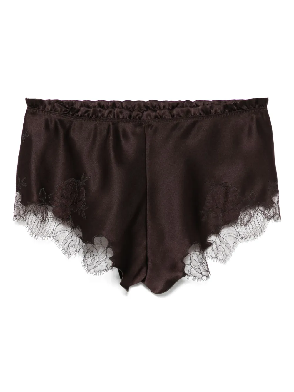 Carine Gilson Silk Pyjama Shorts In Brown