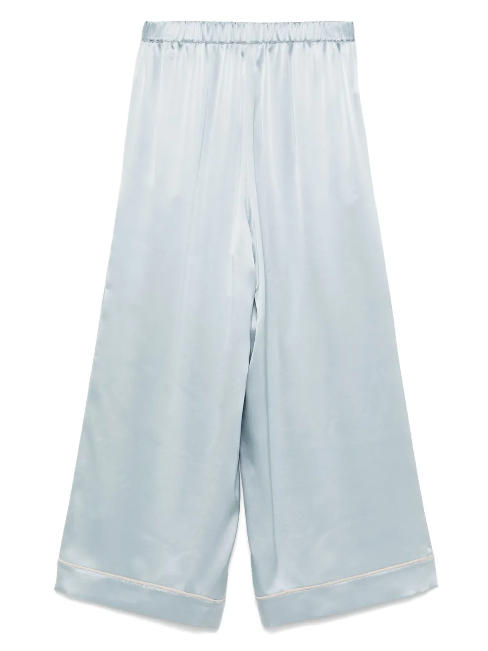 Carine Gilson Satin Silk Pajama Trousers In Green