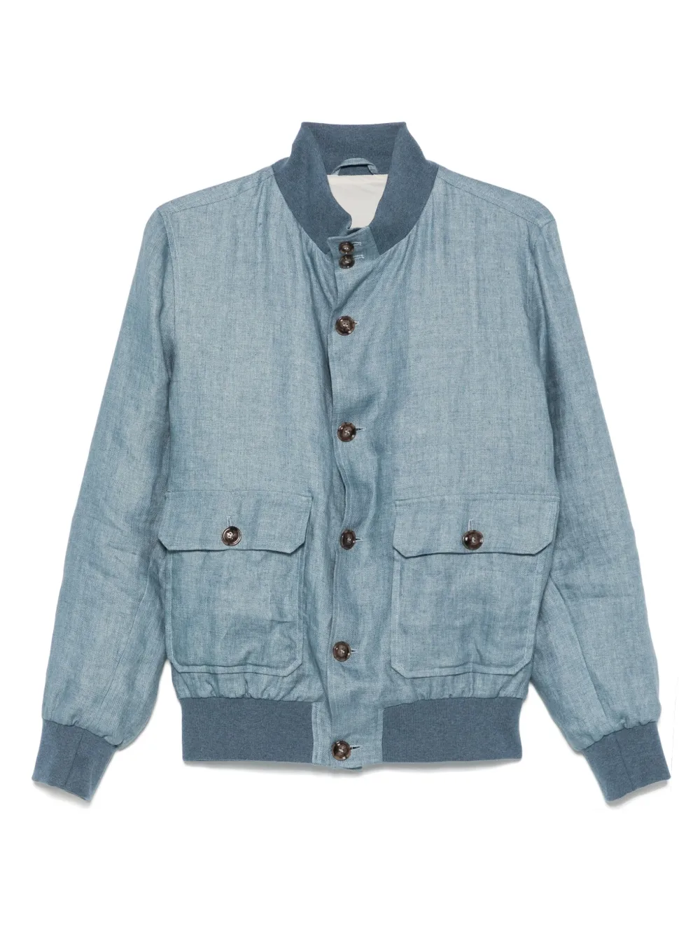 Barba linen bomber jacket | azul | Image 1