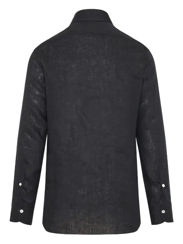 BARBA リネン シャツジャケット Barba リネンシャツ | ブラック | FARFETCH JP