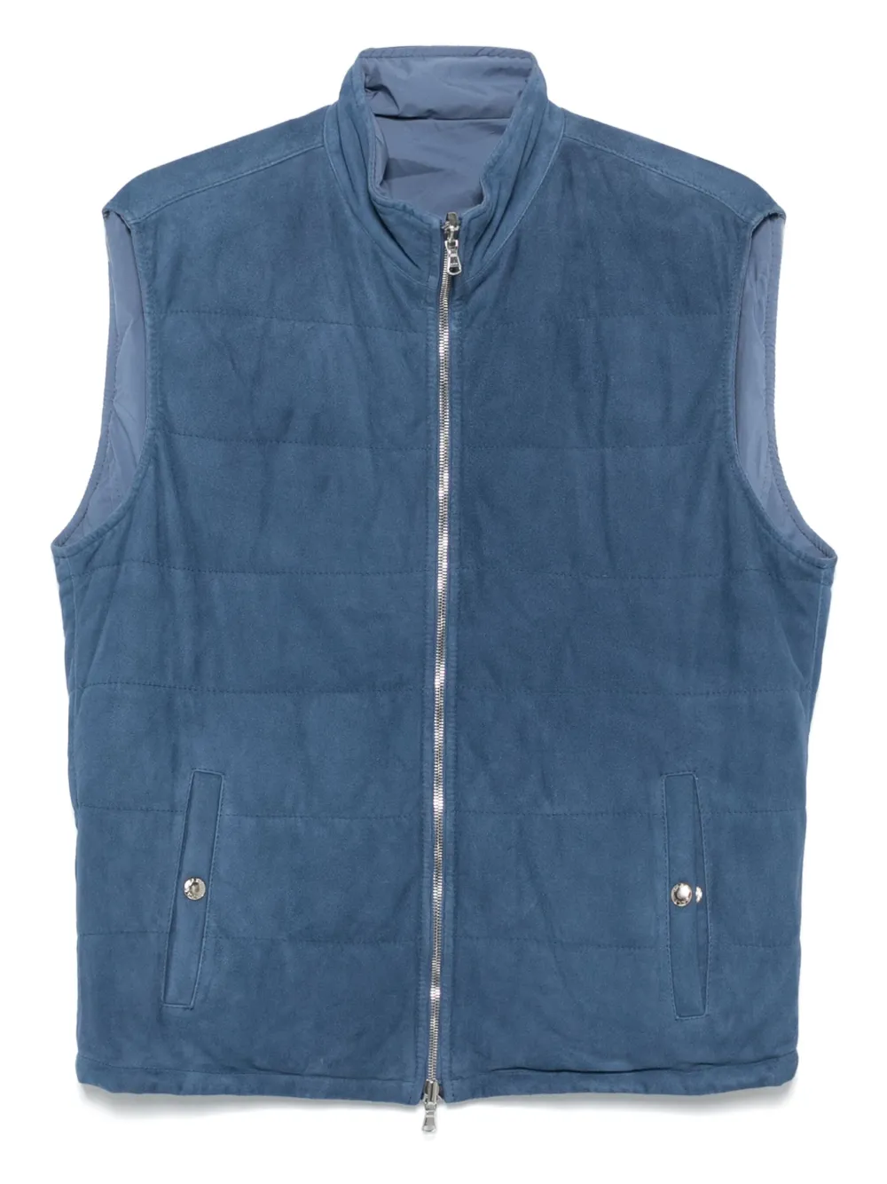 Barba Weste aus Leder | Blau | Image 1