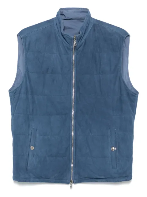 Barba leather gilet 