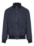 Barba button-up denim bomber jacket - Blue
