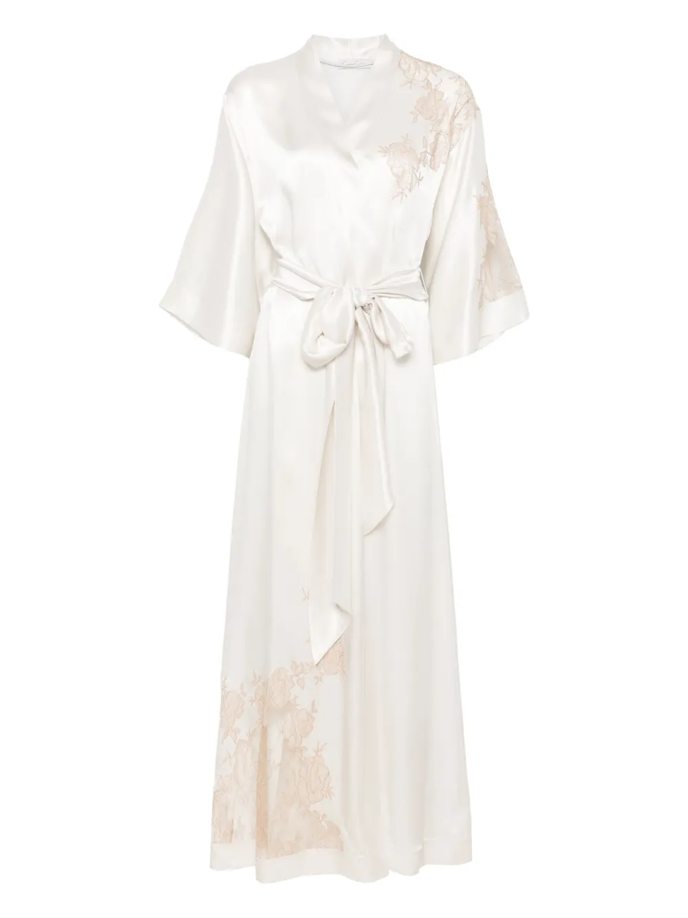 Carine Gilson Silk Robe In Neutral