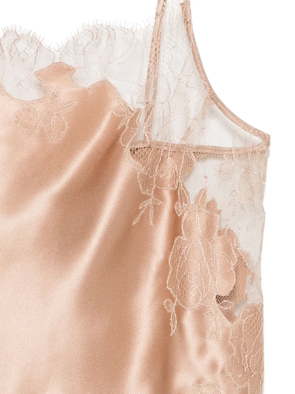 Carine Gilson Calais Caudry-lace Silk Camisole In Pink