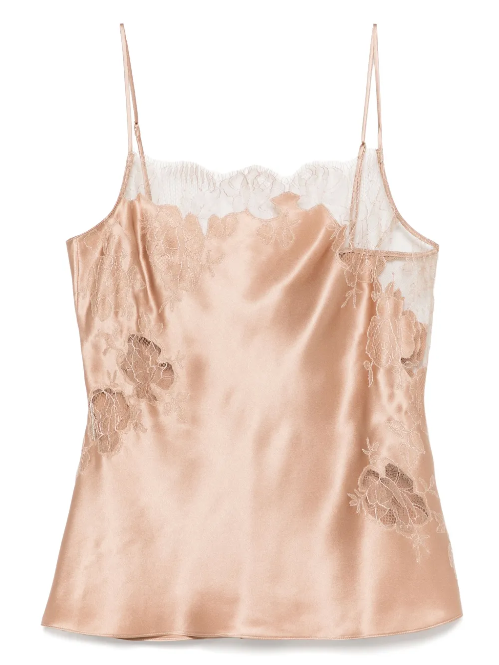 Carine Gilson Calais Caudry-lace Silk Camisole In Pink