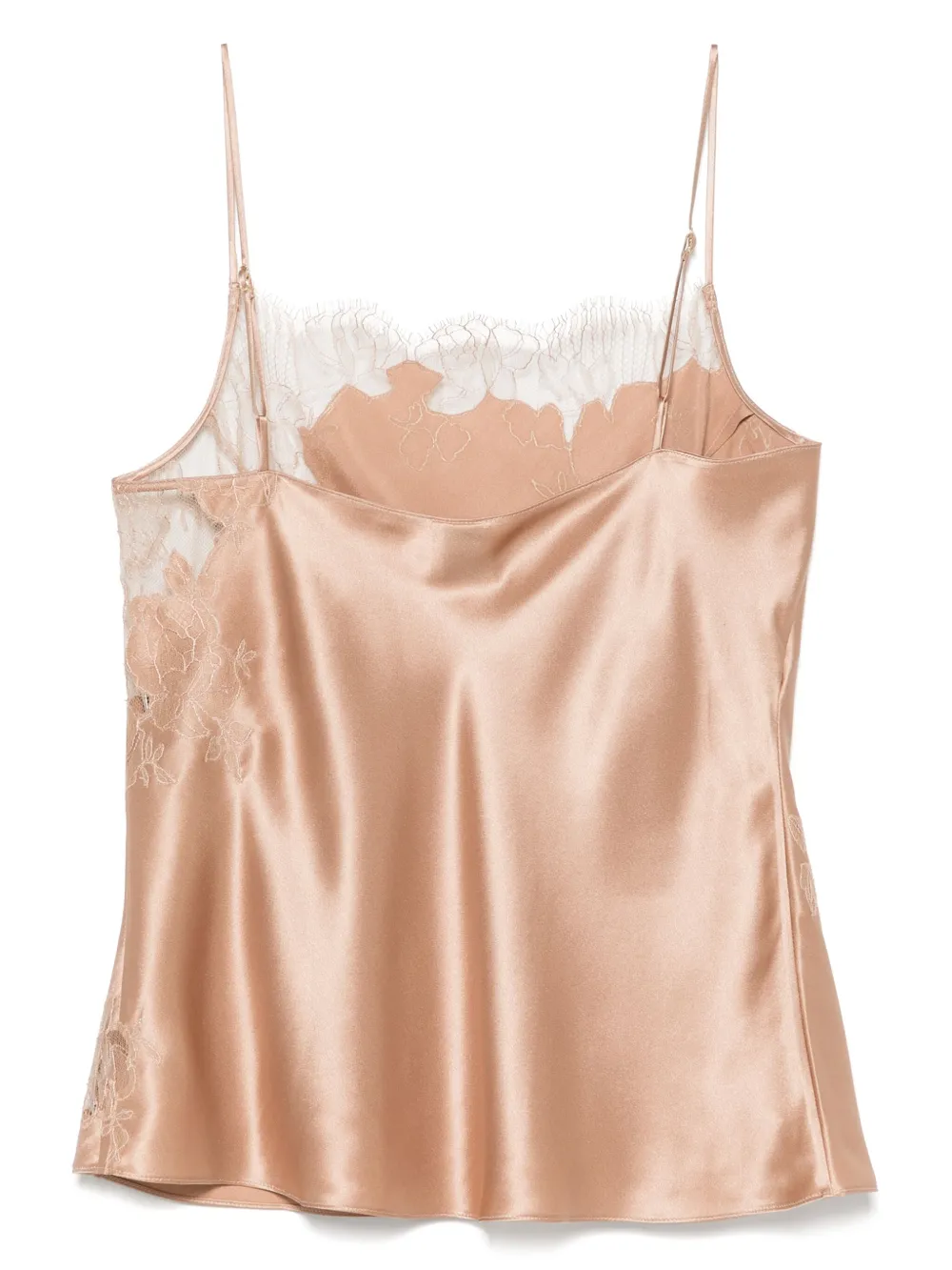 Carine Gilson Calais Caudry-lace Silk Camisole In Pink