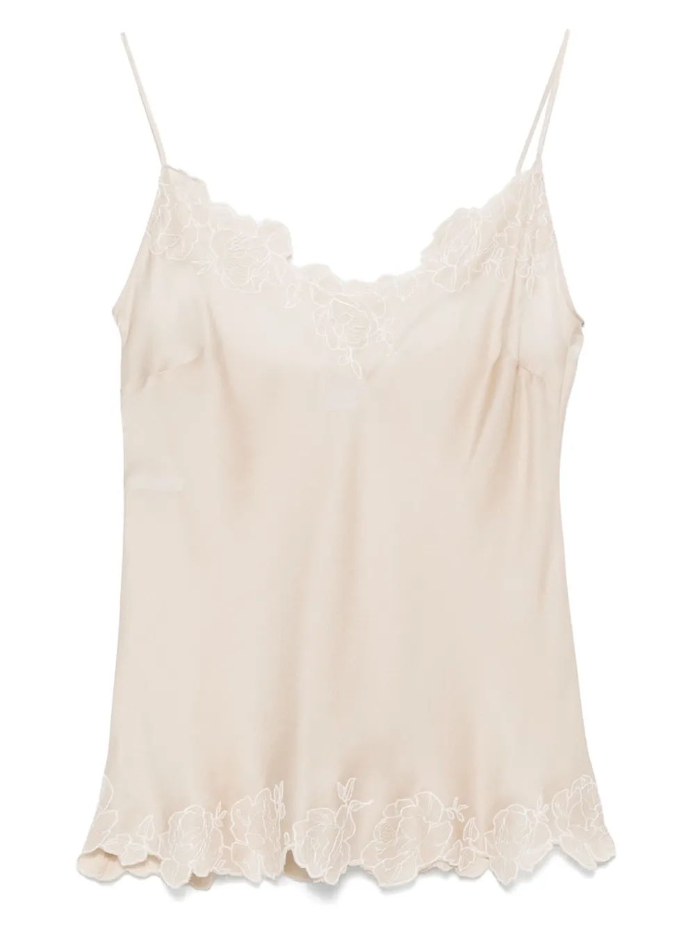Carine Gilson Calais-caudry Slip Camisole In Neutral