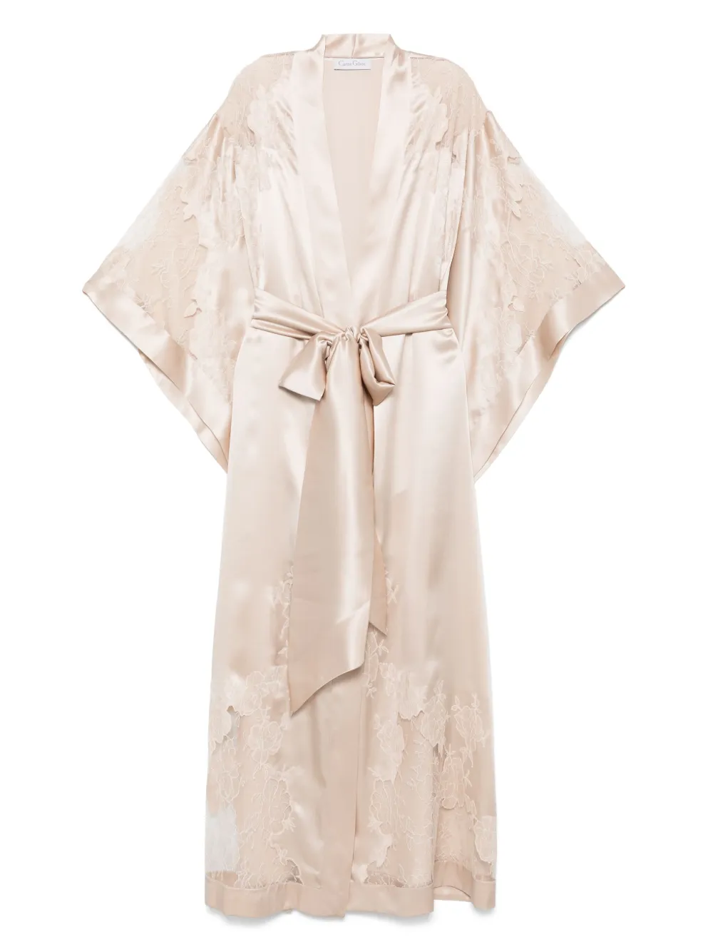 Carine Gilson Zijden nachthemd Beige