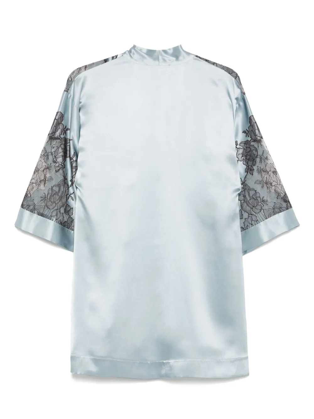 Carine Gilson Satin Silk Short Robe In Green