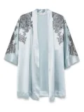 Carine Gilson satin silk short robe - Blue