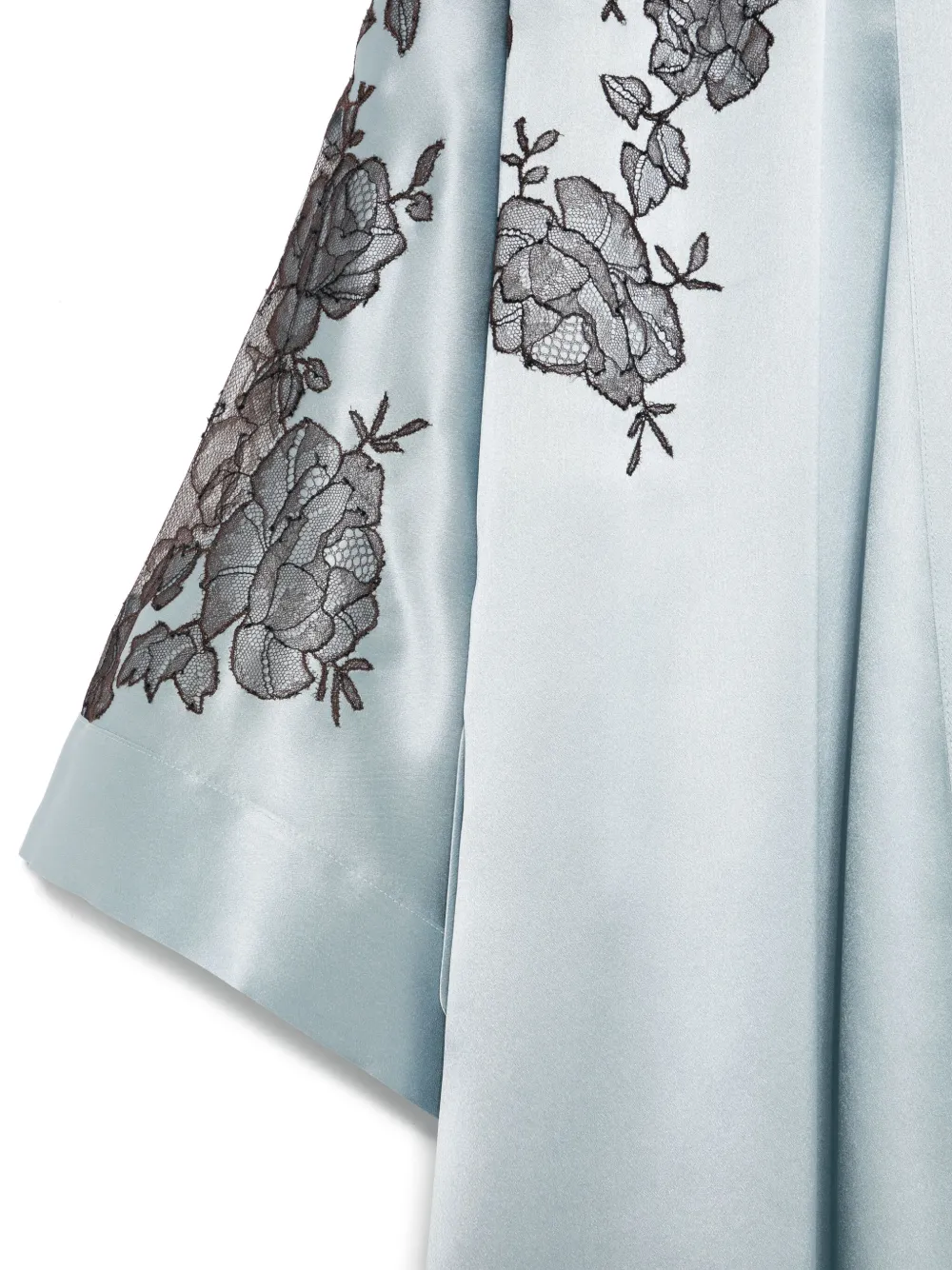 Carine Gilson Satin Silk Short Robe In Green