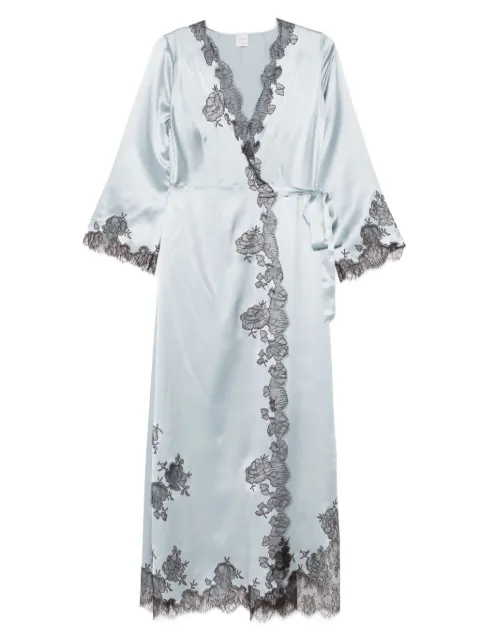 Carine Gilson satin silk wrap robe 