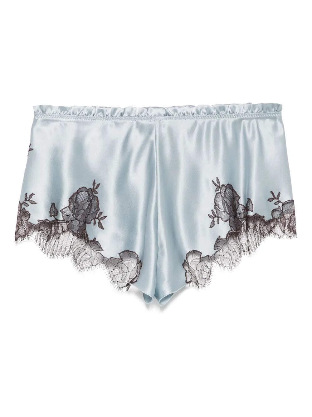 Carine Gilson Satin Silk Shorts In Blue
