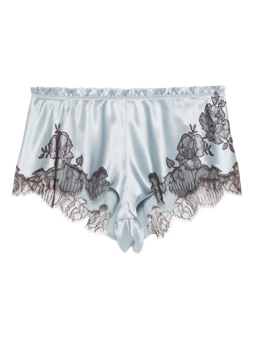 Carine Gilson Satin Silk Shorts In Blue