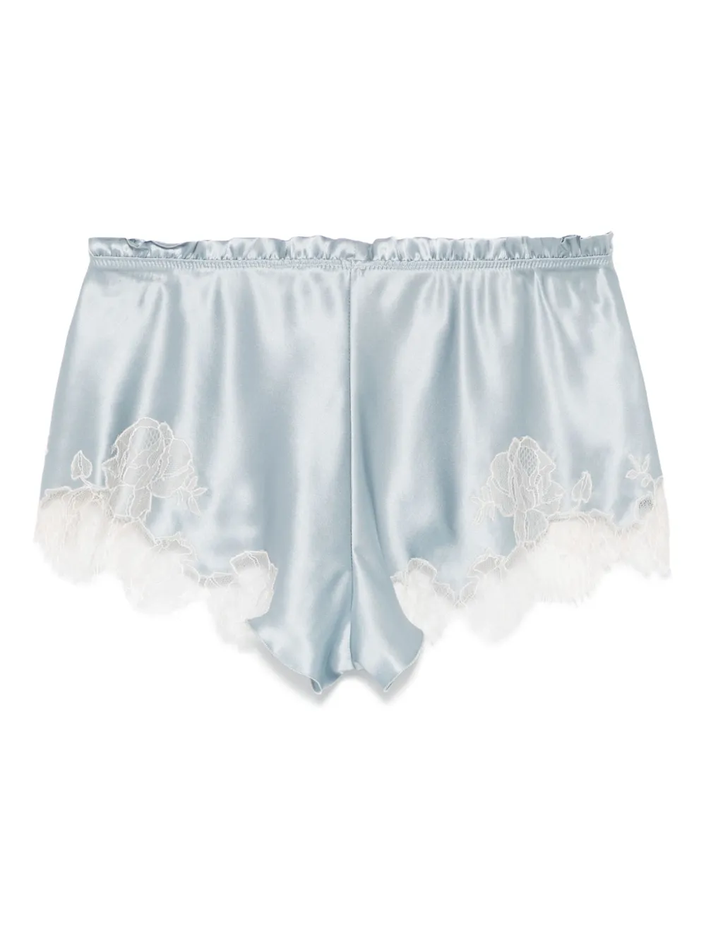 Carine Gilson Satin Silk Shorts In Blue
