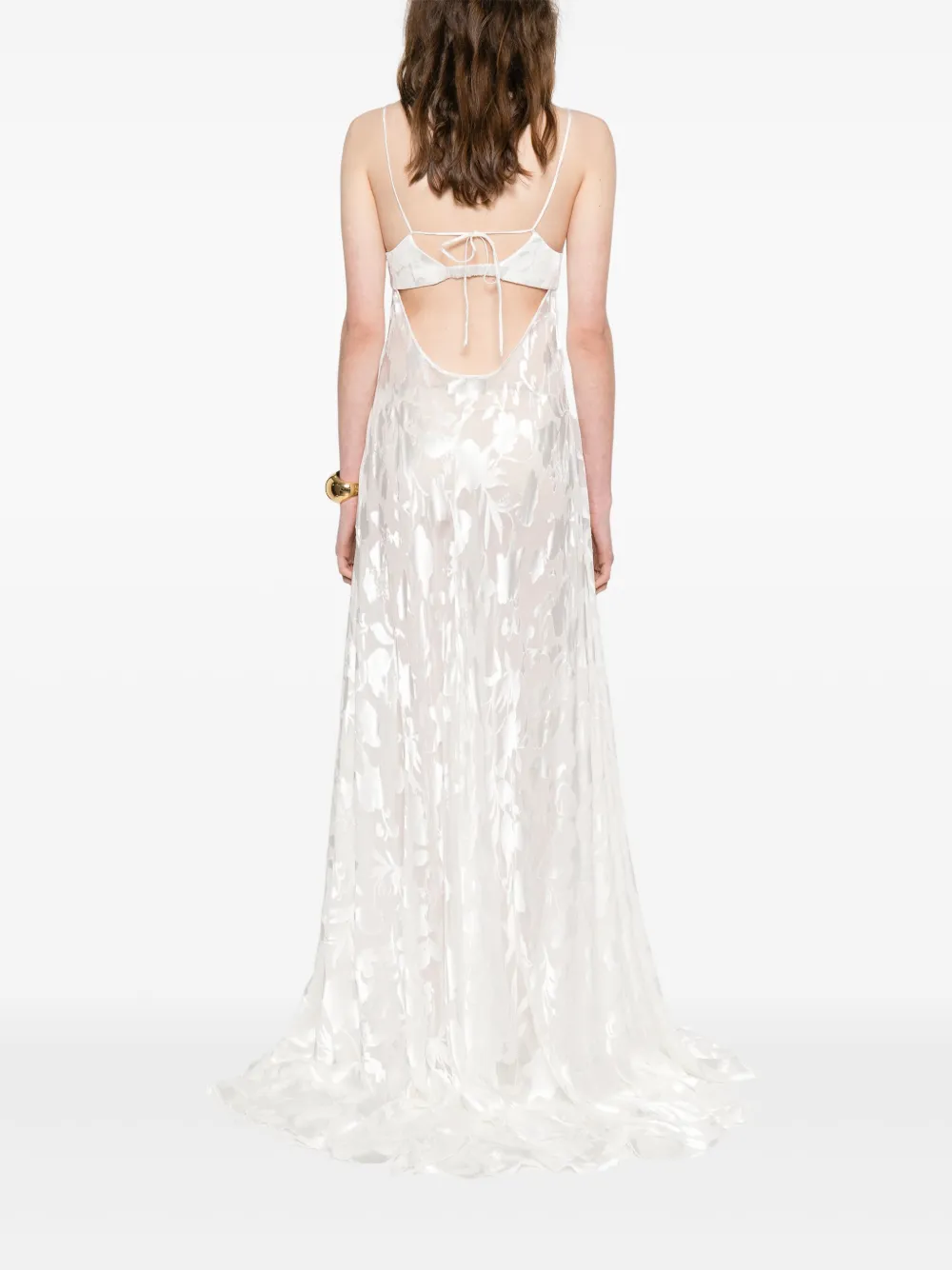 Ermanno Scervino Maxi-jurk met bloemjacquard Wit
