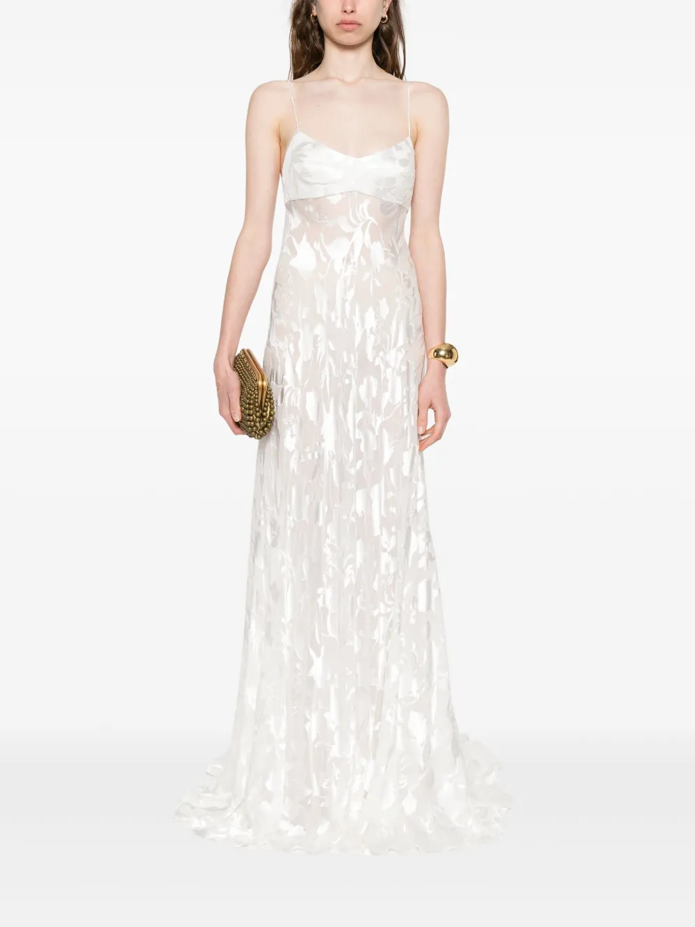 Ermanno Scervino floral-jacquard maxi dress - Wit