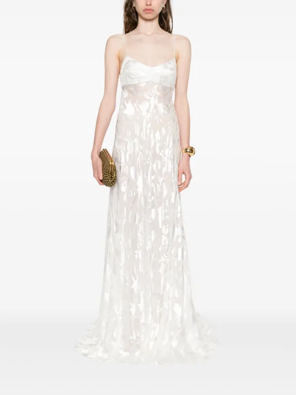Ermanno Scervino floral-jacquard Maxi Dress | White | FARFETCH