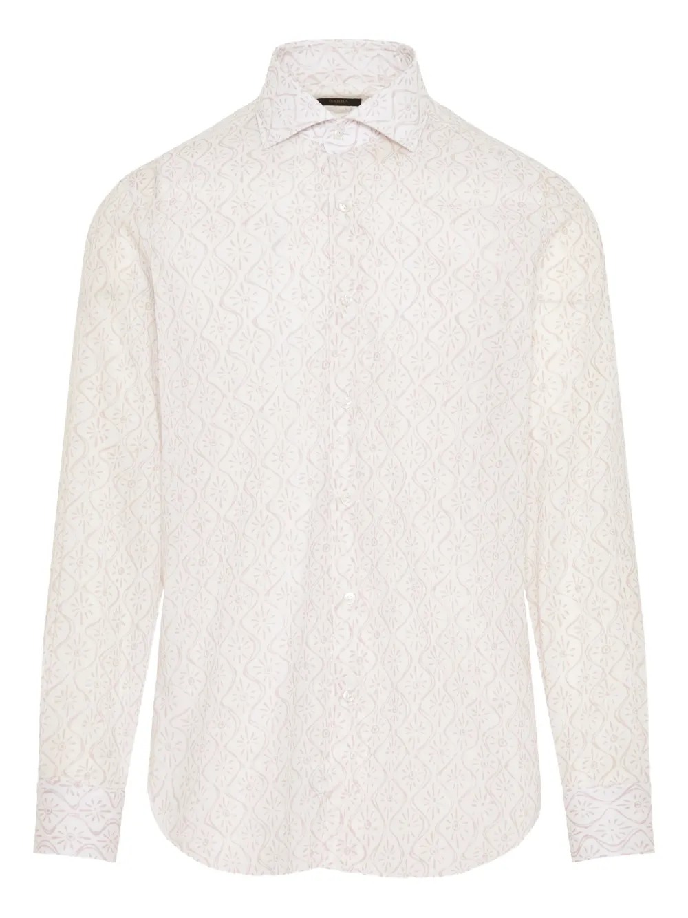 Barba geometric-pattern shirt | White | Image 1