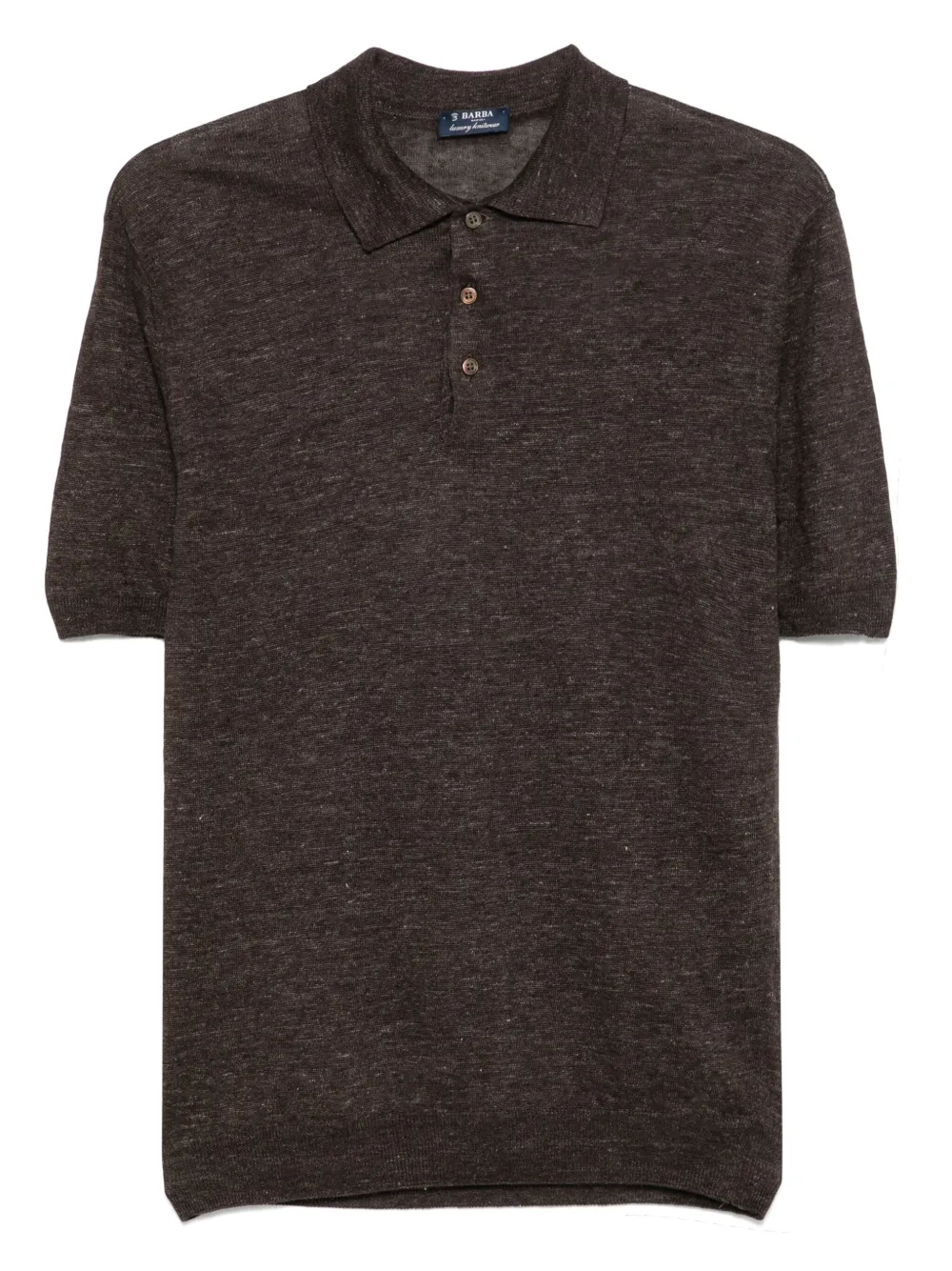 Barba linen polo shirt | Brown | Image 1