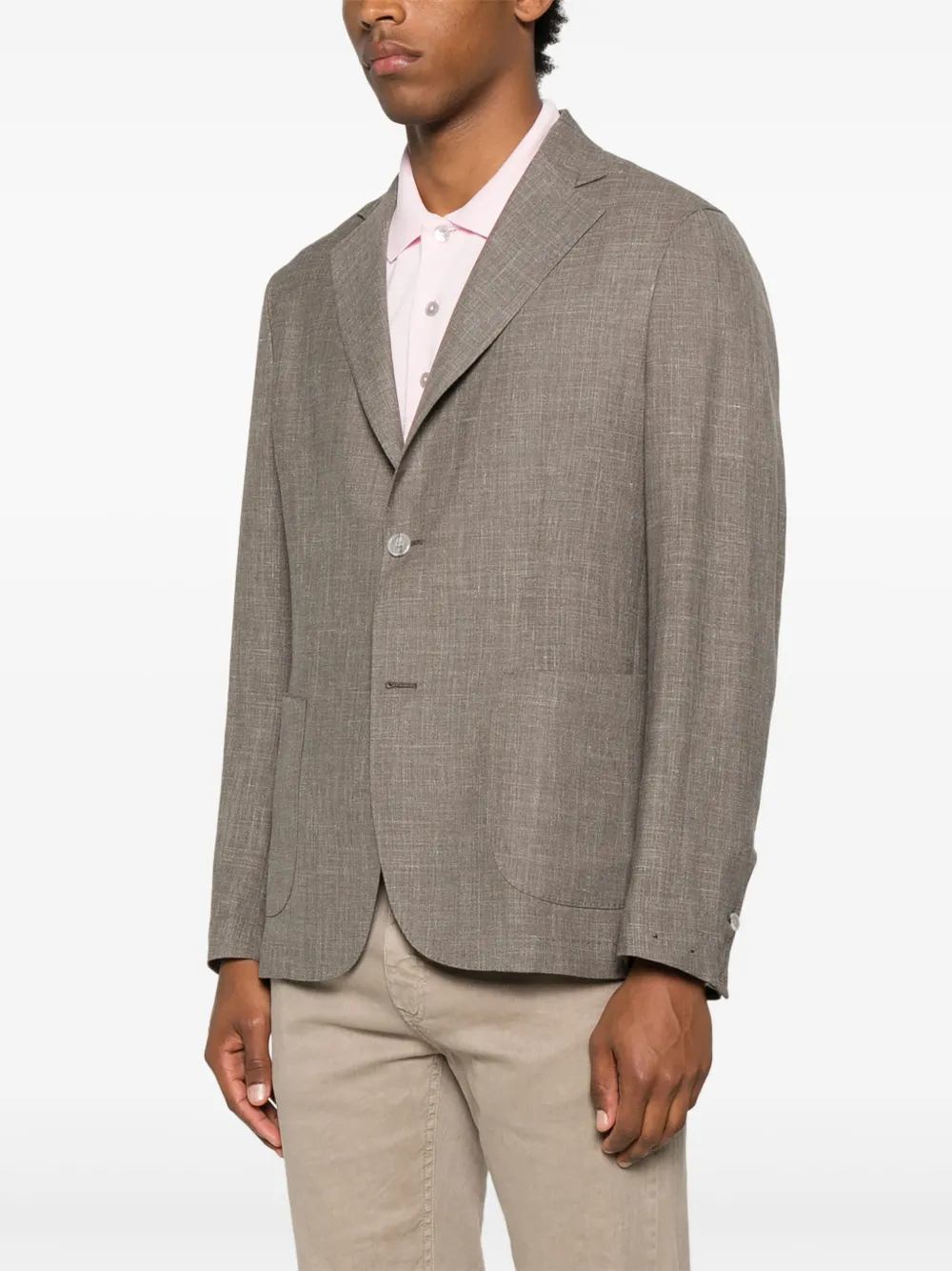 Barba Blazer met enkele rij knopen Bruin