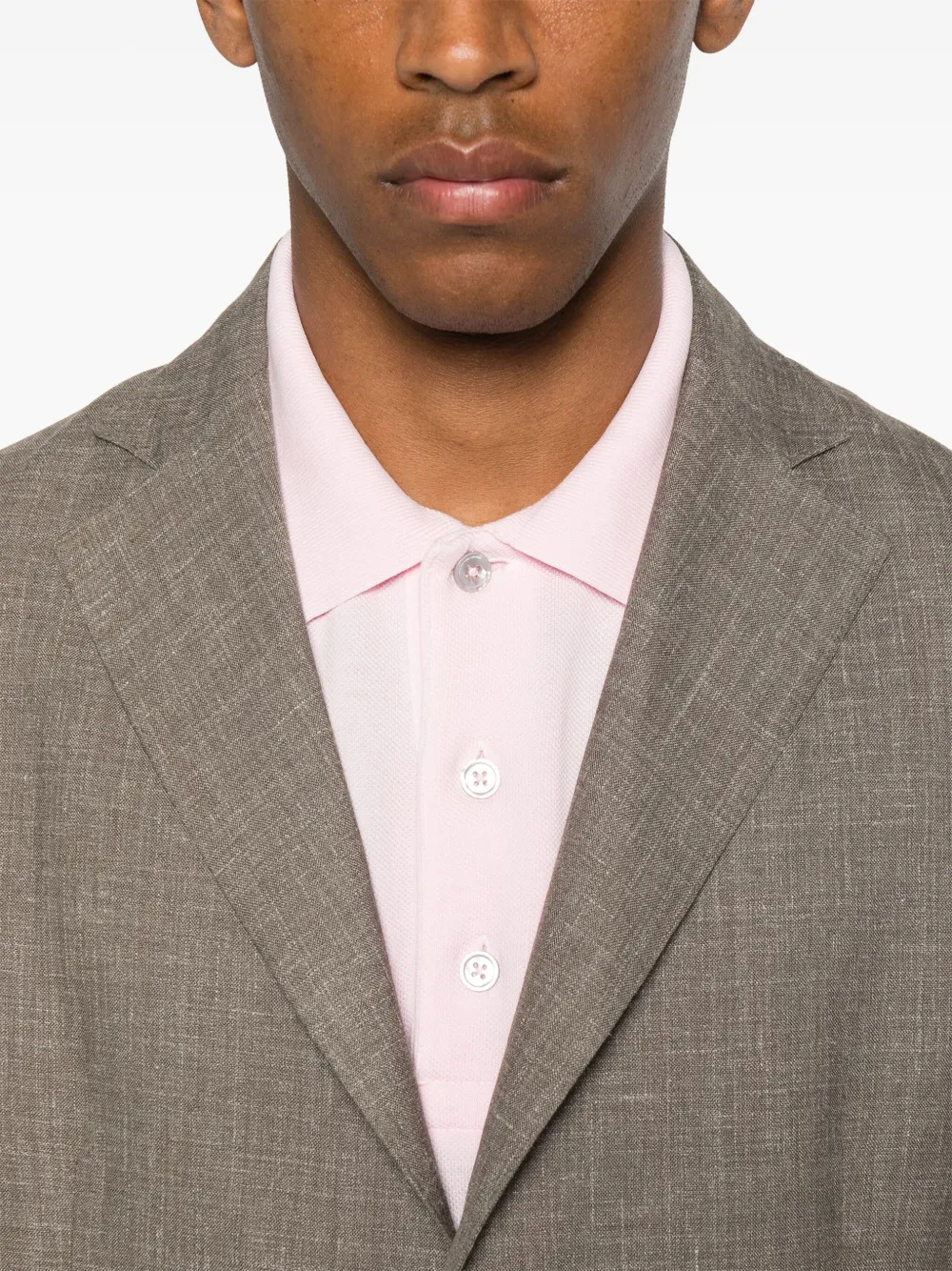 Barba Blazer met enkele rij knopen Bruin