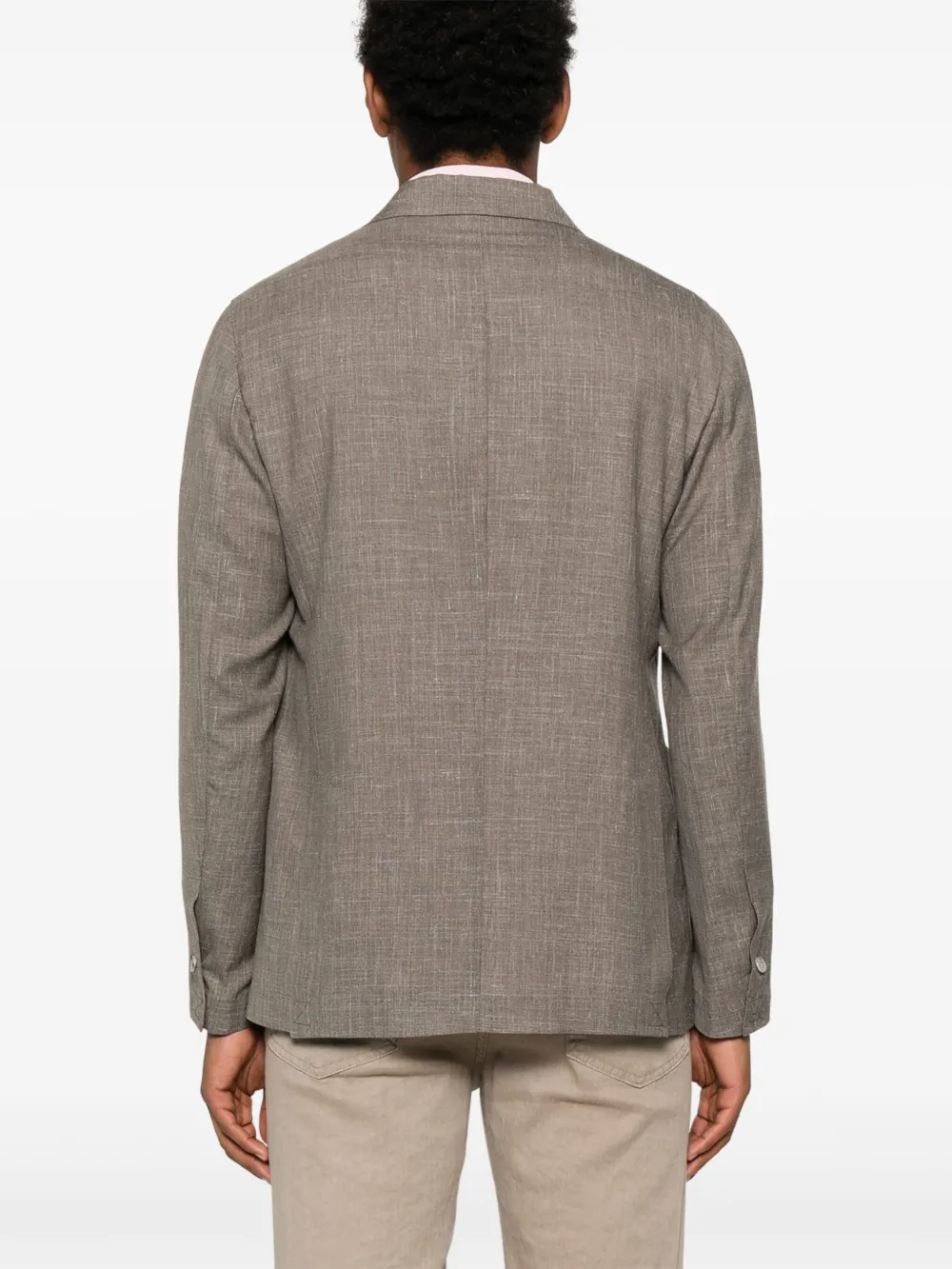 Barba Blazer met enkele rij knopen Bruin