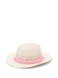 Billieblush logo-stripe sun hat - Neutrals