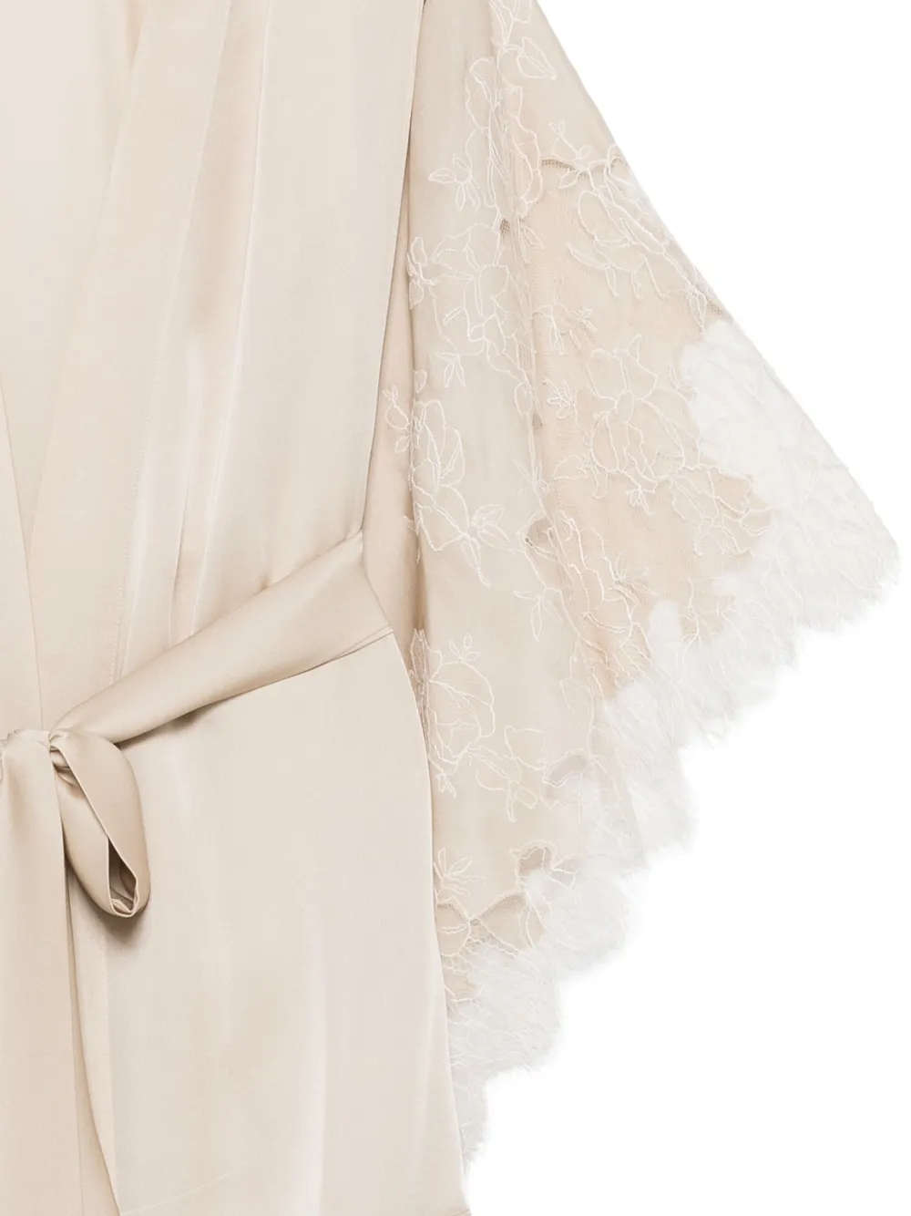 Carine Gilson Silk Dressing Gown In Neutral