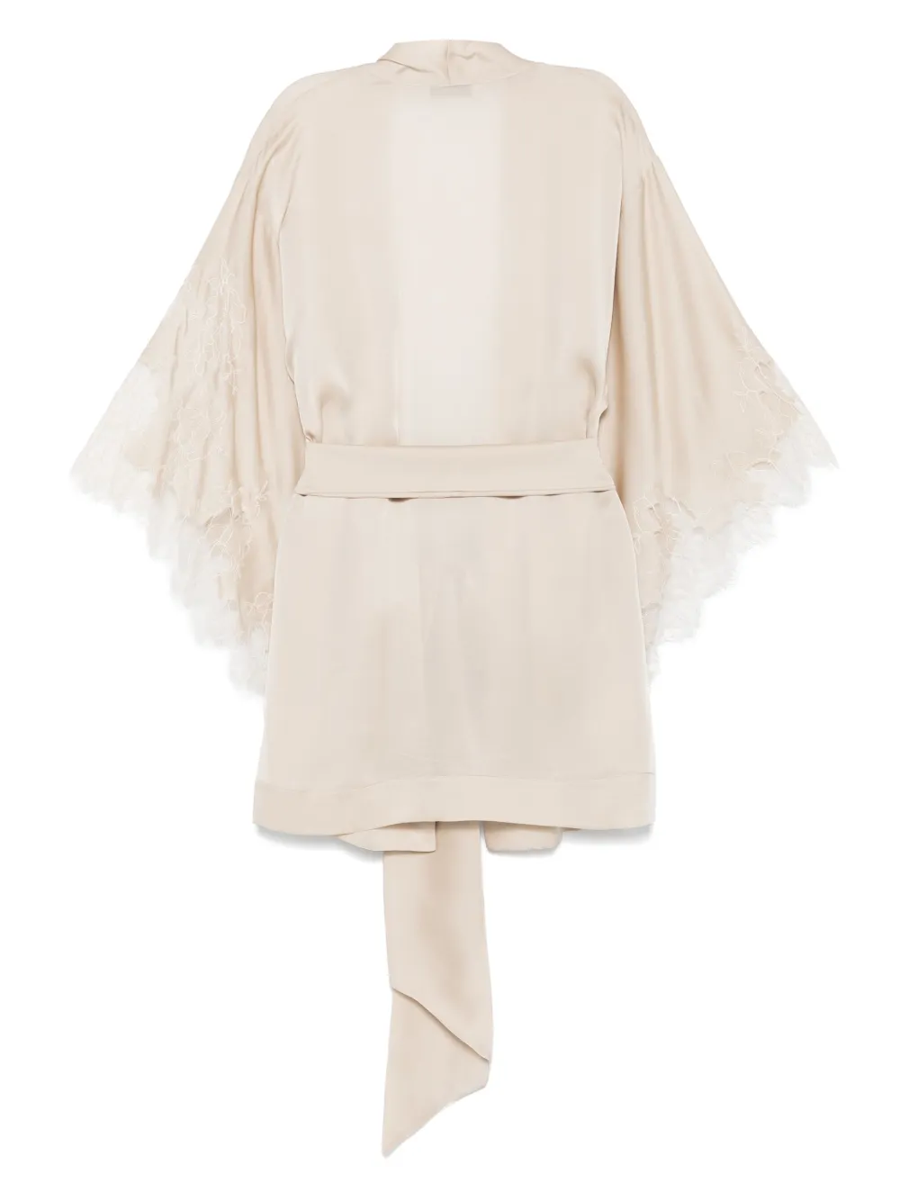 Carine Gilson Silk Dressing Gown In Neutral