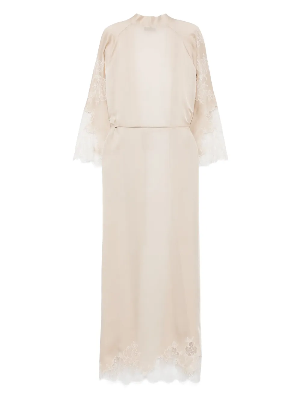 Carine Gilson Silk Dressing Gown In Neutral