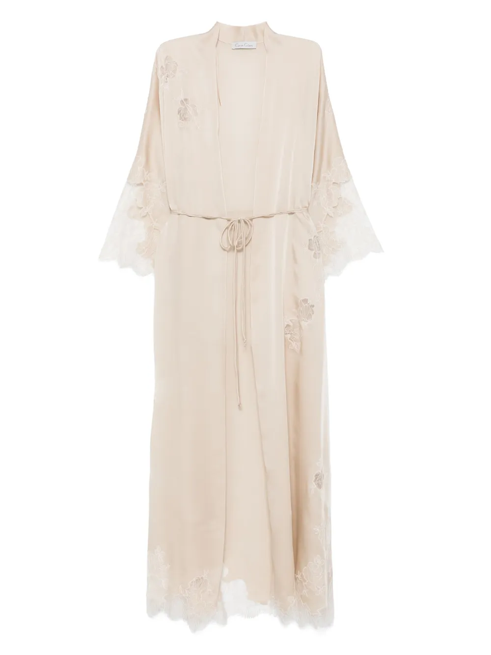 Carine Gilson Silk Dressing Gown In Neutral