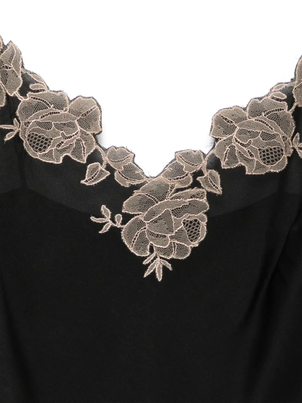 Carine Gilson Calais Caudry-lace Silk Camisole In Black