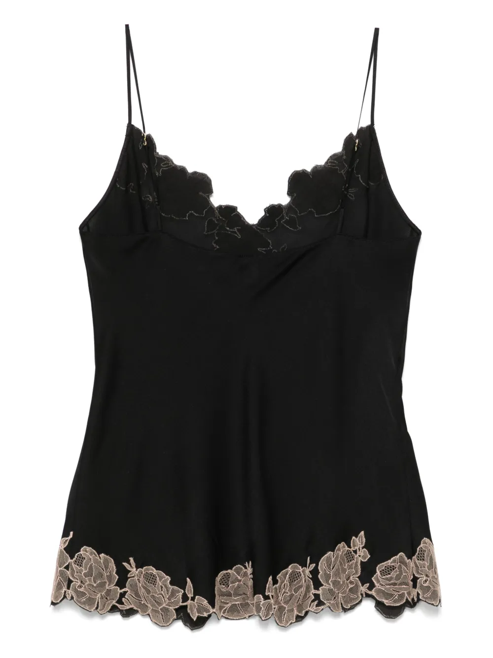 Carine Gilson Calais Caudry-lace Silk Camisole In Black