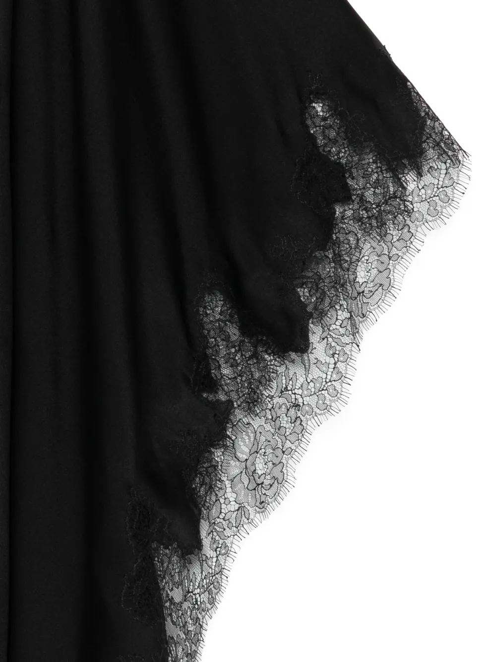 Carine Gilson Calais Caudry-lace silk robe Zwart