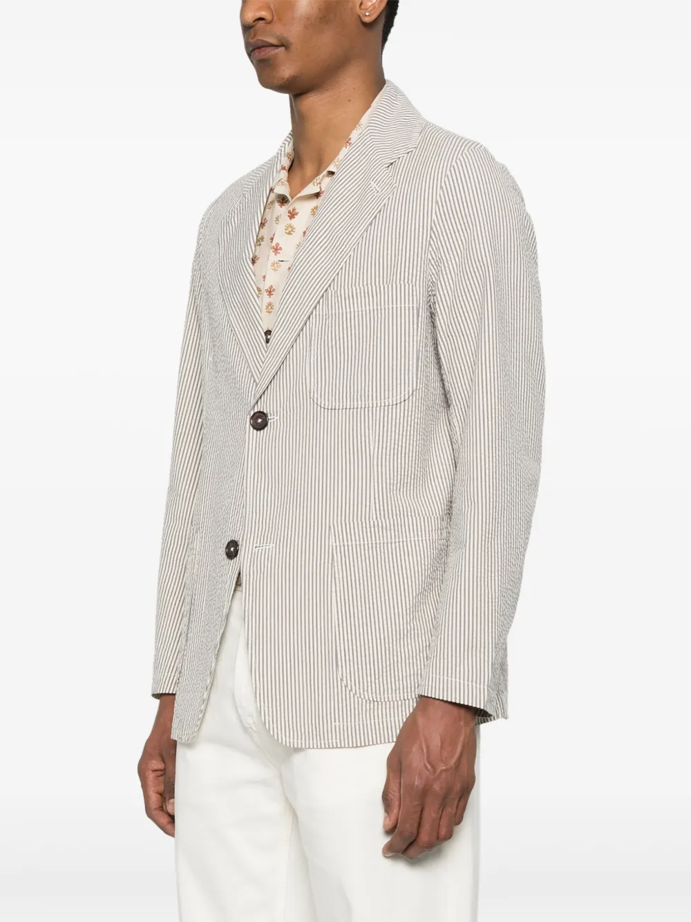 Universal Works Gestreepte blazer Grijs