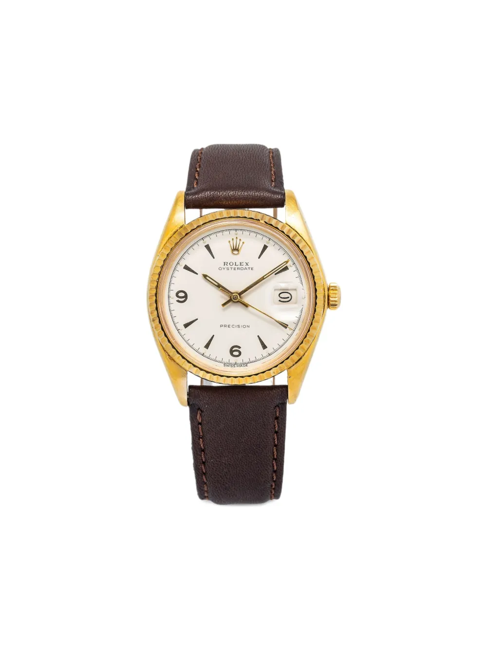 Pre-owned Rolex Oysterdate 34mm In White