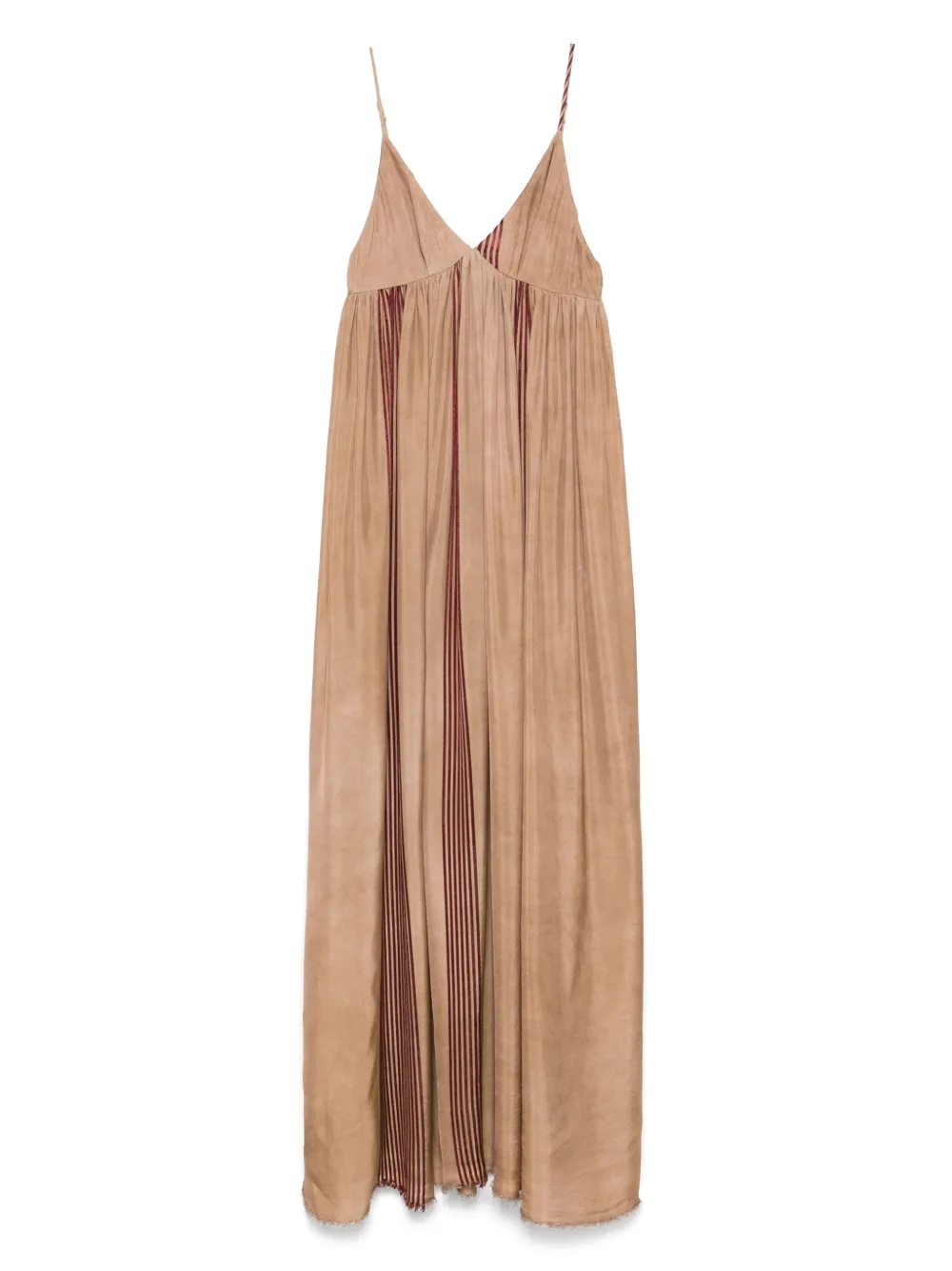Uma Wang stripe-detail maxi dress | Brown | Image 1