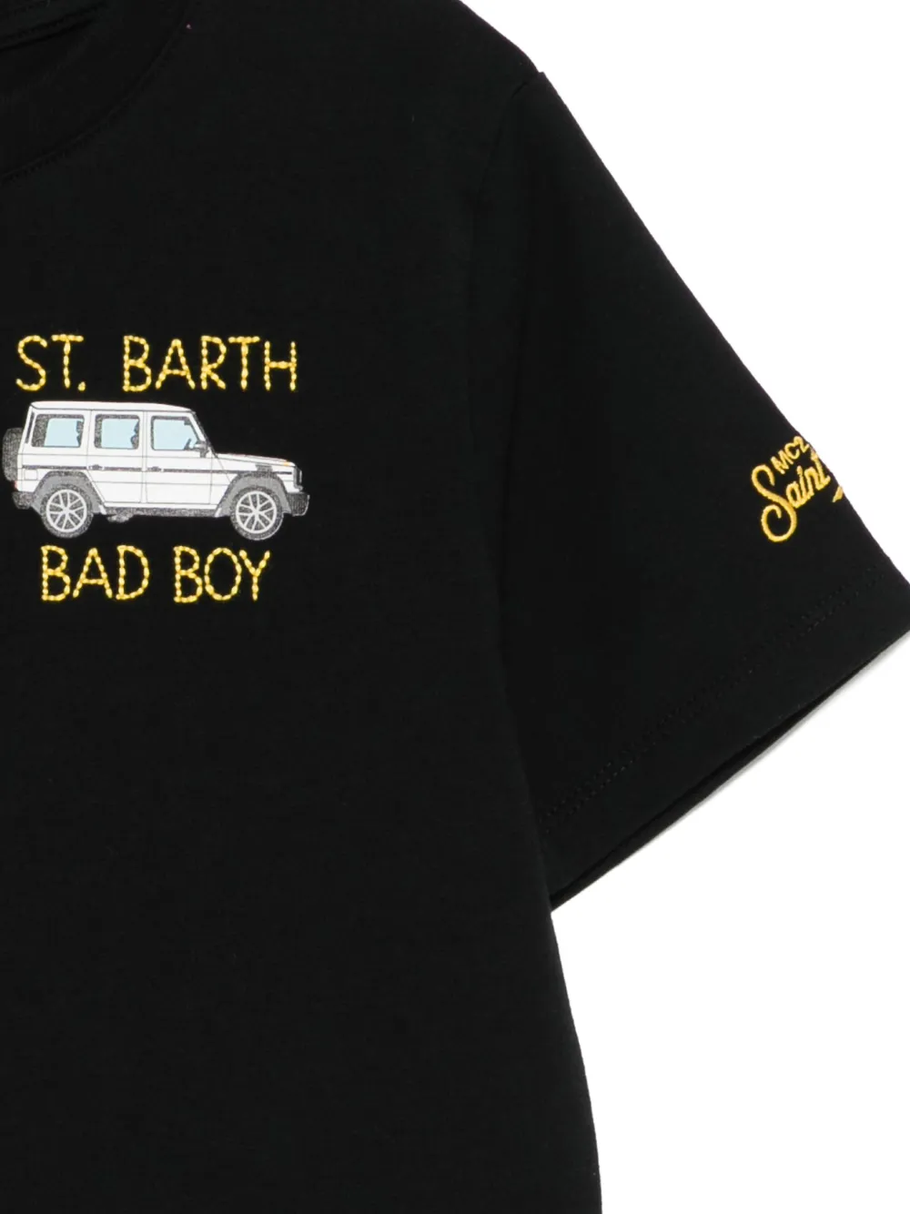 MC2 Saint Barth Kids Bad Boy Car T-shirt Zwart