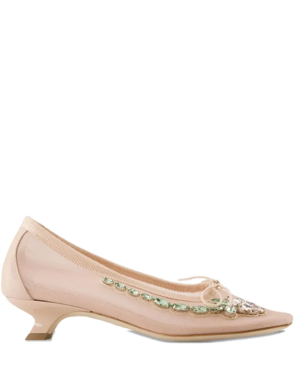 Simone Rocha Crystal-embellished Pumps in Neutrals