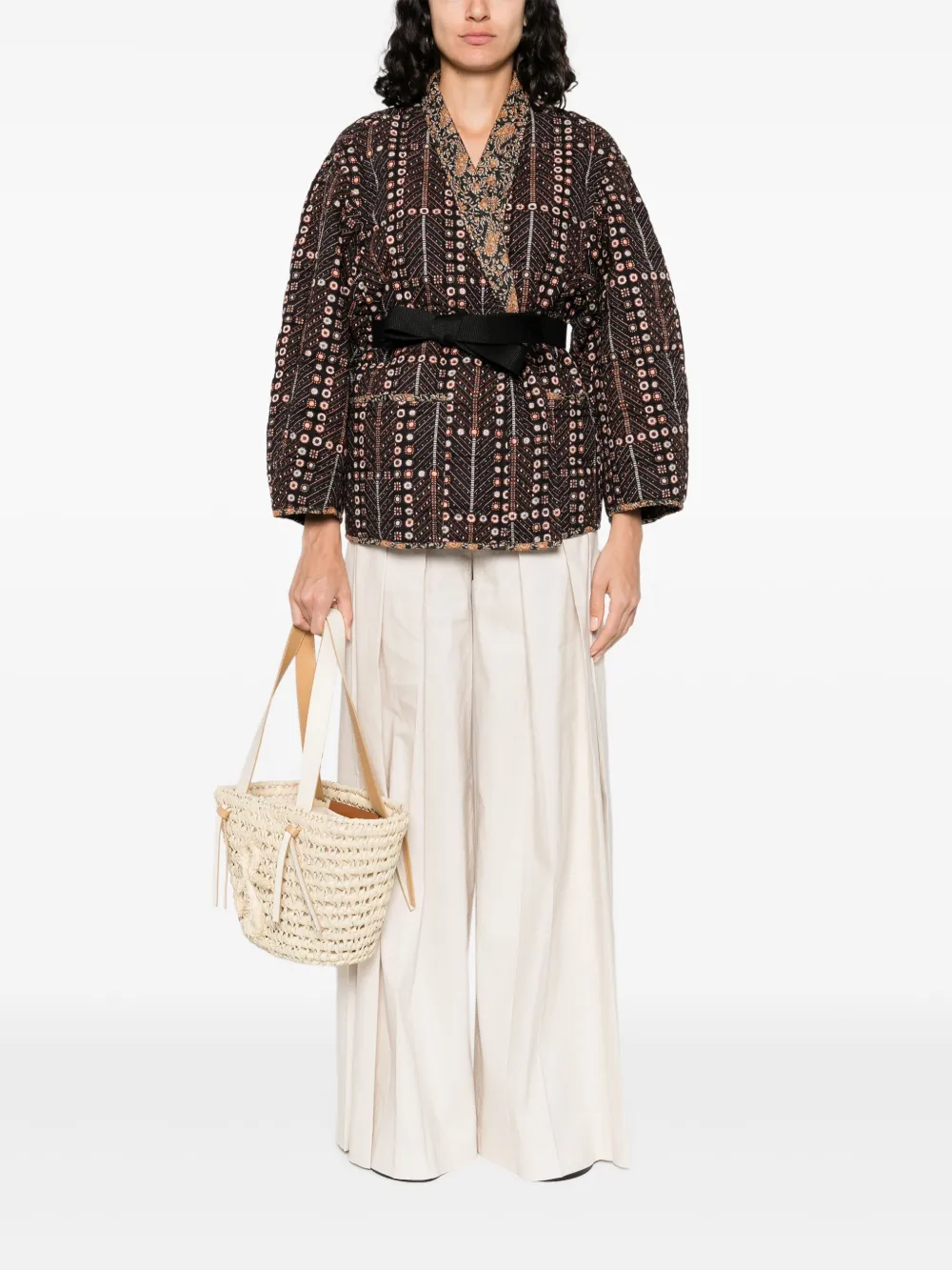 Alice + olivia Simon broek met wijde pijpen - Beige