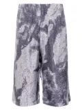 Qasimi dust-print elasticated waist shorts - Purple