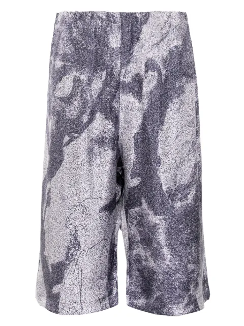 Qasimi dust-print elasticated waist shorts