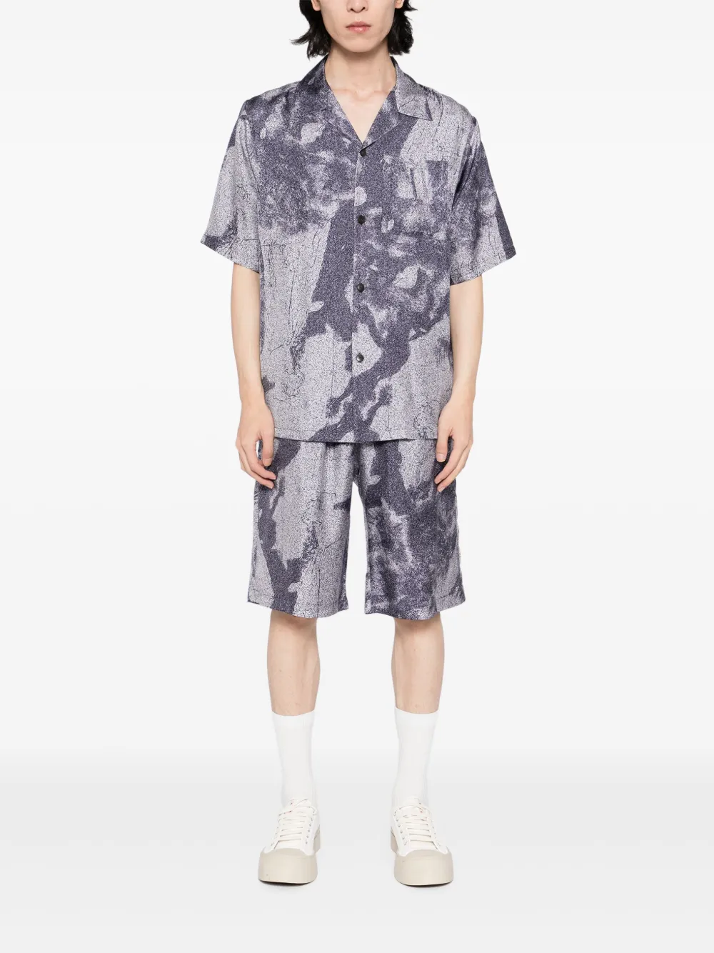 Qasimi dust-print elasticated waist shorts | Bermuda Shorts | Image 2