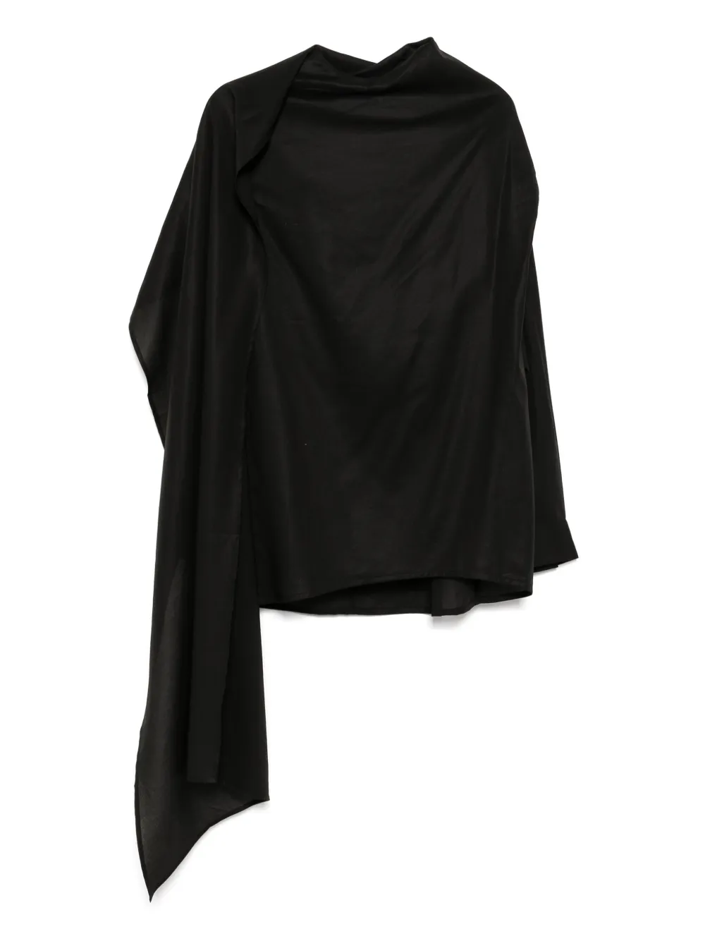 Qasimi camisa traslúcida drapeada | negro | Image 1