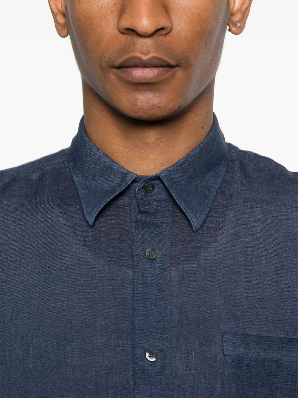 120% Lino Linnen overhemd Blauw