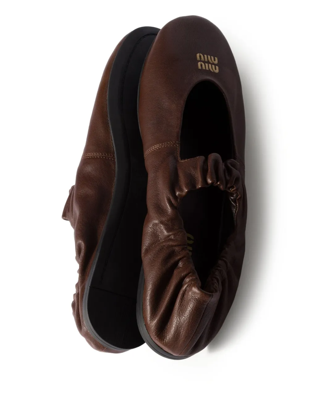 Miu Elastische ballerina's Bruin