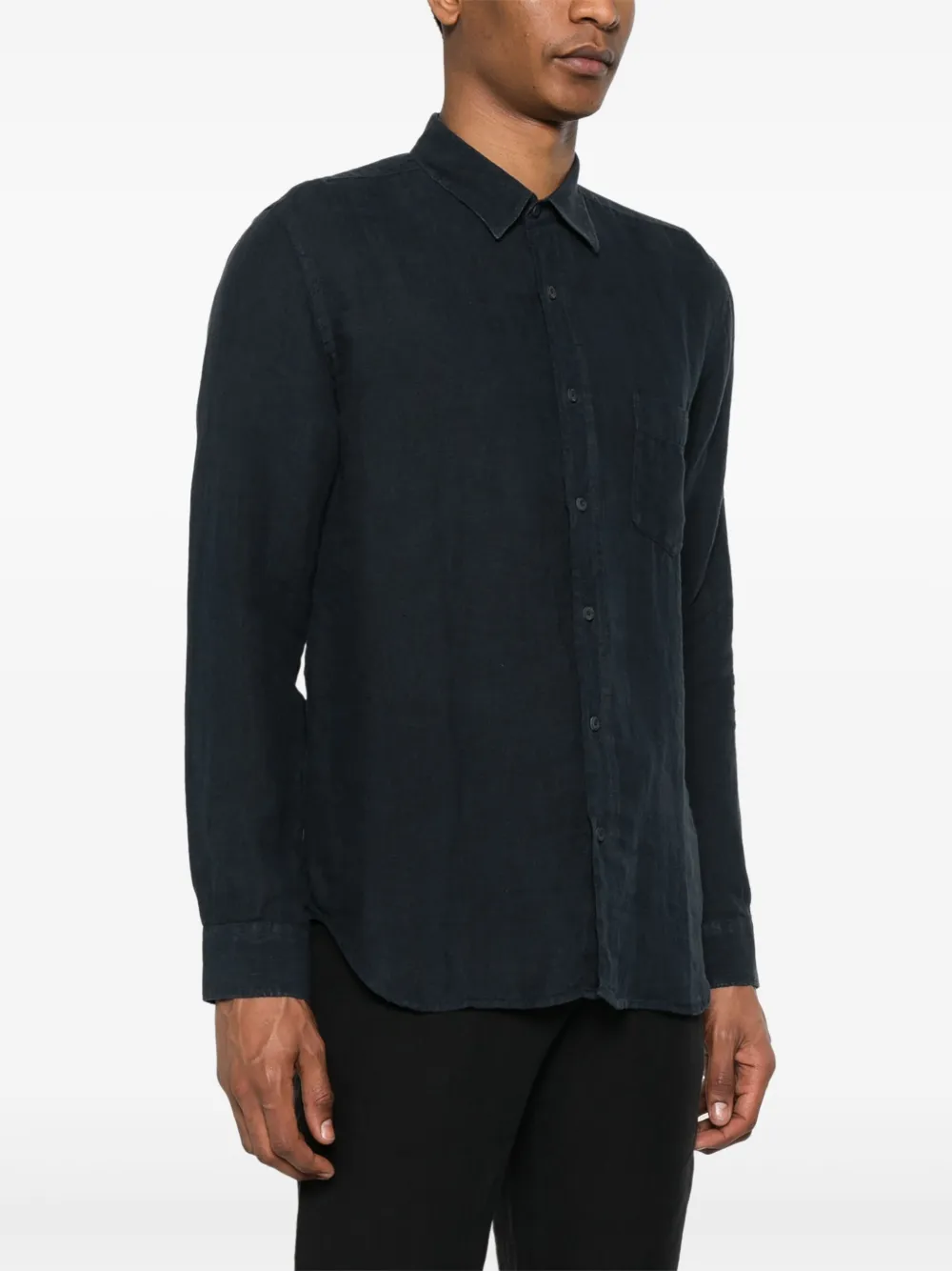 120% Lino Linnen overhemd Blauw
